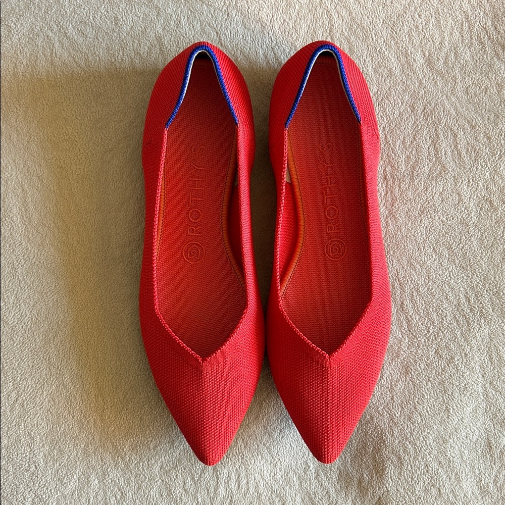 Rothy's Vibrant Red Pointed Flats